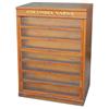Columbia Yarns cabinet, oak 7-drwr glass front unit w/brass pulls, a great country store cabinet tha