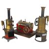 Image 1 : Toys (3), steam powered boilers, 2 mfgd by Weeden, one unmarked, all stamped metal, electric one is 