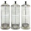 Image 1 : Barber shop Barbicide Disinfectant jars (3), glass jars w/Deco-style chrome lids & inserts, all in E