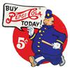 Image 1 : Pepsi-Cola 2-sided die cut cdbd signs (2), double-dot 5 Cent & 6 for 25 Cent signs w/fun Pepsi & Pet