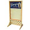 Image 1 : Barq's Root Beer curb sign, double-sided litho on metal, Good weathered cond, 43"H x 22"W.