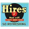 Image 1 : Hires Root Beer sign, new-old-stock embossed metal sign, c.1950's, very colorful, Mint cond, 24"H x 