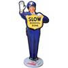 Image 1 : Coca-Cola Policeman School Crossing Guard sign, older 1950's version w/bottle logo on back, die cut 