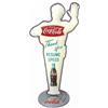 Image 2 : Coca-Cola Policeman School Crossing Guard sign, older 1950's version w/bottle logo on back, die cut 