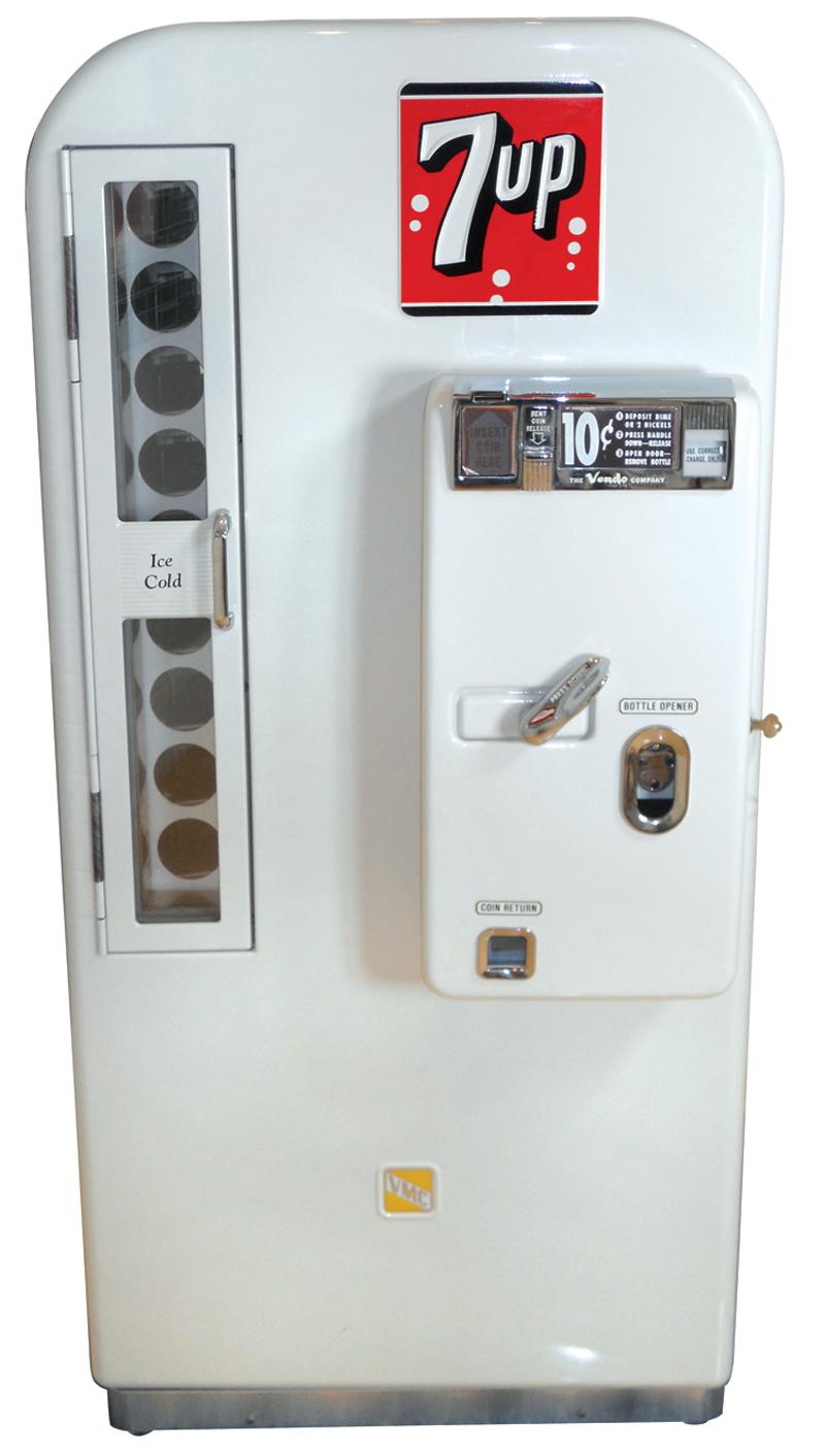 7-Up vending machine, VMC-81, 10 Cent, Very Rare, all white body w ...