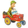 Image 1 : Toy, J.I. Joe and his Jouncing Jeep, litho on tin windup by Unique Art Mfg. Co, Exc working cond, 8"
