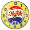 Image 1 : Pepsi-Cola clock, round light-up, glass face in metal case, curved outer glass, works, Exc cond in o