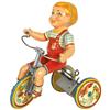 Image 1 : Toy, Kiddie Cyclist, mfgd by Unique Art Mfg Co, litho on tin windup, works, Exc cond, 9"H x 8"L.