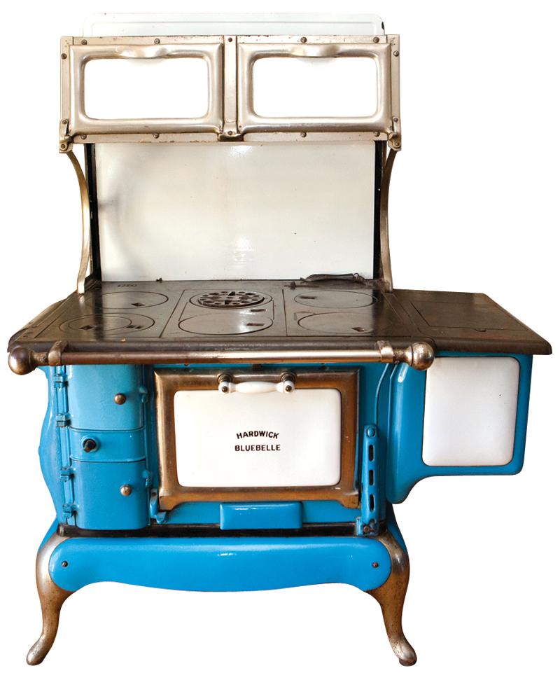 Cook stove, Hardwick Bluebelle, blue & white porcelain over cast iron w