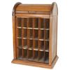Image 1 : Peerless Dye Cabinet, ash case w/advertising front & slatted roll-up door in back, inside cubbies to