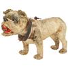 Image 1 : Toy barking nodder dog, plush fabric over papier-mâché body, glass eyes & wheels on feet, open his m