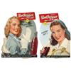 Image 1 : Soda fountain signs (2), Dr. Pepper die cut easelbacks of 1949 Dr. Pepper contest winners-Miss North