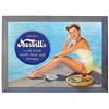 Image 1 : Nesbitt's self-framed cdbd sign w/bathing suit girl, dated 1950, VG cond w/great color, 20"H x 27"W.
