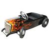 Children's pedal car, hand-built 1934 Ford Roadster, all steel construction, black w/orange fire fro