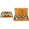 Hart's Seed box, wood w/cdbd signs, VG cond w/inside trays & numerous seed pkgs, 9.5"H x 33"W & wood