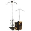 Image 1 : Clothing display stands (2), both adjustable metal Deco stands, one w/hammered design, comes w/2 box