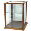 Image 1 : Counter display case, oak w/2 glass shelves & rear door, nice size, VG cond w/orig surface, 17.5"H x