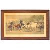 Horse print, "The Horse Fair", by W. J. Morgan & Co.-Cleveland, framed litho on paper (no glass), c.