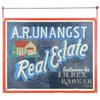Real Estate sign from A.R. Unangst-Salesman for L.R. Rex Broker-Phillipsburg, NJ, 2-sided hanging pa