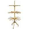 Image 1 : Primitive Pease Clothes Tree drying rack mfgd in Dexter, MA, wooden 3-tier rack w/orig white paint &