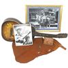 Child's Roy Rogers 6-string guitar, 32.5"L, cowboy pigskin billfold, new-old-stock child's leather c
