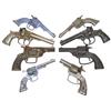 Toy guns (8), cast metal pistols, includes Colt, Bull Dog, Smoky, Clip, K Big Bill, K Sport, Kilgore