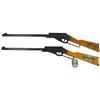 Toy BB guns (2), Daisy No. 195 Buzz Barton Specials, one w/wood-burned ID on stock, 35"L & one w/dec