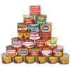 Country store shelf stock, 24 1# coffee cans, includes Radiant Roast, Nash's, Schilling, Sanka, Folg