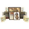 Country store items (15), Rice-Hayward Biscuit Co framed paper sign, 6 biscuit tin lids (3 Colonial 