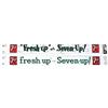 Image 1 : Seven-Up porcelain door pushes, "Fresh Up with Seven-Up", 2 styles, VG cond, 3"H x 31.5"W.