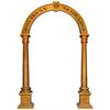 Masonic Lodge "York Rite Masonry" arch w/fluted columns, plaster & wood w/orig gold paint, "Holiness