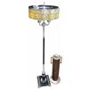 Image 1 : Art Deco floor lamp, chrome & wood with an Isinglass shade, Good working cond & Deco floor ashtray w