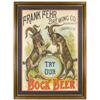 Image 1 : Frank Fehr Brewing Co. Bock Beer sign, Louisville, KY, colorful litho on paper w/wonderful graphics 