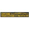 Image 1 : Sunshine Stove sign-Sold by Leiphart Bros-Hellam, PA, primitive wooden sign in VG/Exc cond, c.1890's