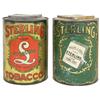 Image 1 : Sterling Tobacco canisters (2), Dark & Light Fine Cut, colorful litho on metal w/hinged lids, both i