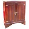 Image 1 : Herrick icebox, mfgd in Waterloo, IA, oak 2-door w/orig surface that's alligatored from age, c.1915,