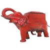 Image 1 : Smoking item, elephant mechanical cigarette dispenser, cast iron w/orig red crackle paint, turn tail