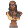 Image 1 : Cigar counter Indian figure, Indian Maiden in low-cut dress, painted chalkware, VG cond, 18.5"H.