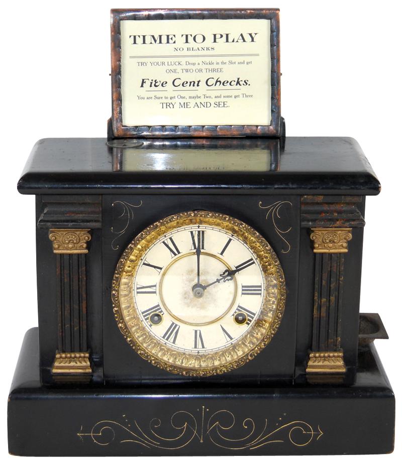 Insurance Clock Coin Operated Clock Coin-operated machine, Wizard Clock trade stimulator, mfgd by Loheide ...