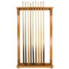 Image 1 : Billiard cue rack, oak, unmarked but probably a Brunswick, VG cond, 54"H x 32"W, comes w/9 mixed woo
