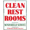 Image 1 : Petroliana, Sinclair Clean Restrooms-Windshield Service 2-sided porcelain sign, VG/Exc cond on both 
