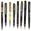 Image 1 : Fountain pens (8), includes 1945 Waterman Citation Taperite pen-Black w/Gold filled trim & tip, Wasp