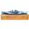 Image 1 : Battleship "U.S.S. Missouri", model aircraft carrier hand-crafted in Japan, purchased in the Philipp