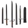 Image 1 : Militaria, (3) bayonets w/scabbards, parade-type USAFH marked M1 Grande, chromed, VG cond, 16"L, WWI