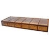 Image 1 : Counter display case, walnut w/6 glass panes on top & front, 2 doors at back, slant top, G/VG cond, 