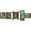 Image 1 : Indian prints (5), includes Indian girl by fire by Adelaide Hiebel, all VG cond, largest is 15"H x 1