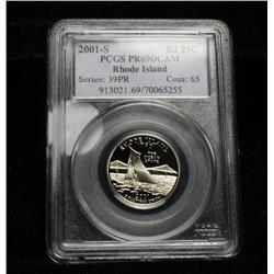 PCGS 2001-s Rhode Island Proof 25c Graded PR69 DCAM by PCGS