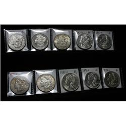 Half Roll (10 Pcs.) of Morgan Dollars au-bu