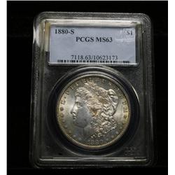 PCGS 1880-S Morgan Dollar graded Select Uncirculated ms63 by PCGS