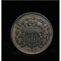 1864 2 cent piece grades au details net xf
